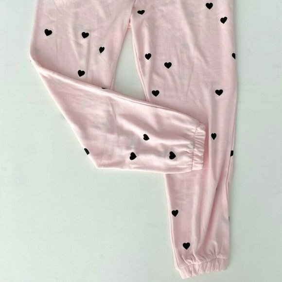 Chaser Tiny  Black Hearts Jogger Pant Light Pink - Picture 4 of 5